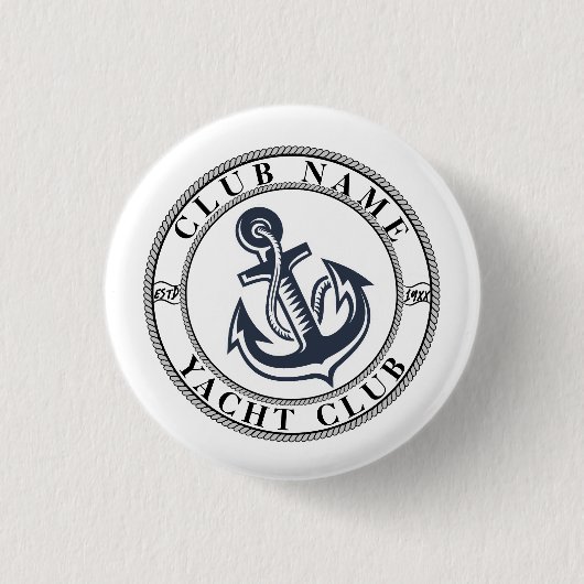 Yachthafen der Blue Navy Anchor Button (Vorderseite)