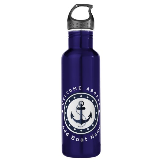 Yachthafen der Blue Navy Anchor Edelstahlflasche (Vorderseite)