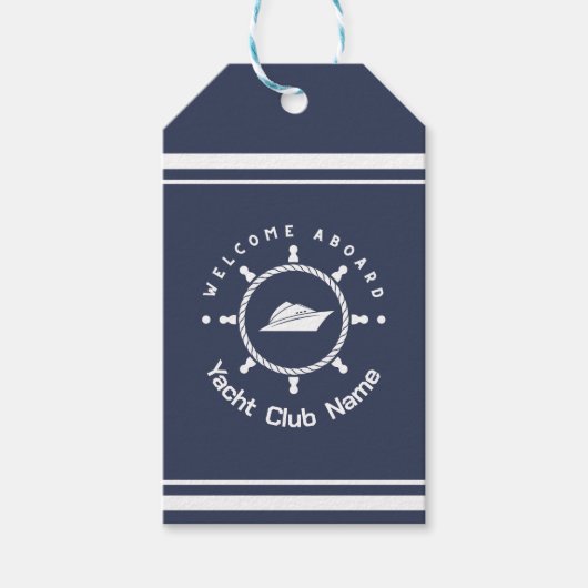 Yachthafen der Blue Navy Anchor Geschenkanhänger (Vorderseite)