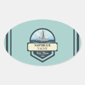 Yachthafen der Blue Navy Anchor Ovaler Aufkleber (Vorderseite)