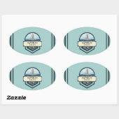 Yachthafen der Blue Navy Anchor Ovaler Aufkleber (Blatt)