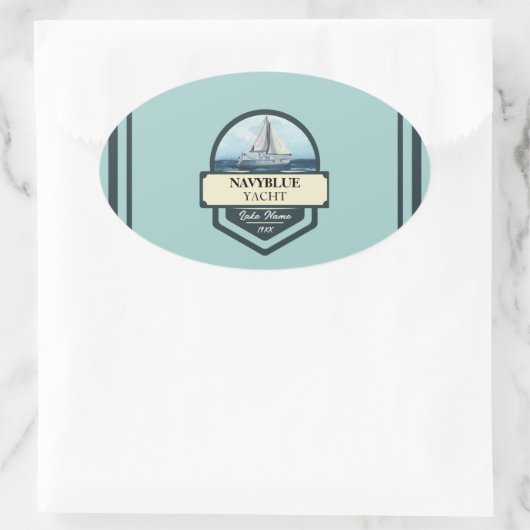 Yachthafen der Blue Navy Anchor Ovaler Aufkleber (Tasche)