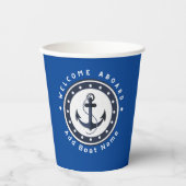 Yachthafen der Blue Navy Anchor Pappbecher (Vorderseite)