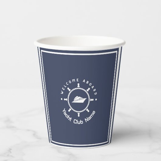 Yachthafen der Blue Navy Anchor Pappbecher (Vorderseite)
