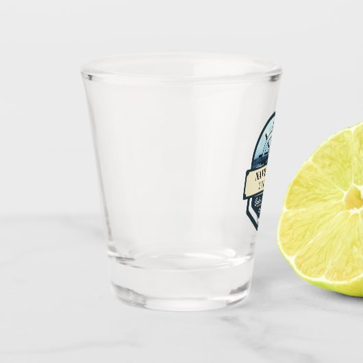 Yachthafen der Blue Navy Anchor Schnapsglas (Links)