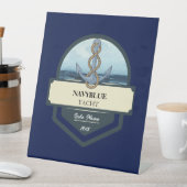 Yachthafen der Blue Navy Anchor Sockelschild (In Situ)