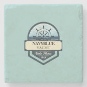Yachthafen der Blue Navy Anchor Steinuntersetzer (Vorderseite)