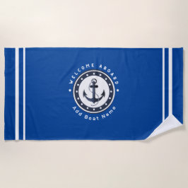 Yachthafen der Blue Navy Anchor Strandtuch