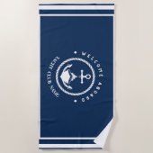 Yachthafen der Blue Navy Anchor Strandtuch (Vorderseite)