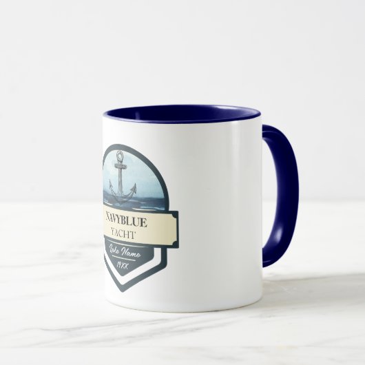 Yachthafen der Blue Navy Anchor Tasse (VorderseiteRechts)