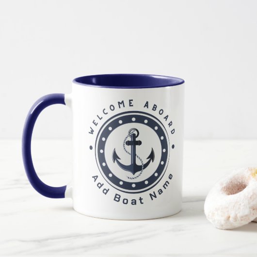 Yachthafen der Blue Navy Anchor Tasse (Mit Donut)