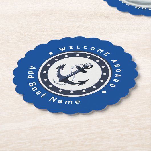Yachthafen der Blue Navy Anchor Untersetzer (angewinkelt)