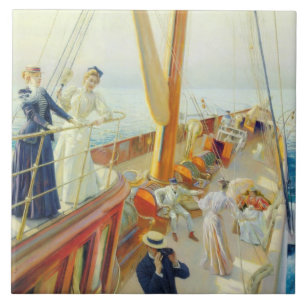 Yachting im Mittelmeer (von J.L. Stewart) Fliese
