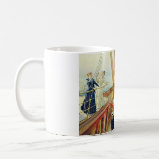 Yachting im Mittelmeer (von J.L. Stewart) Kaffeetasse (Links)