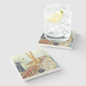 Yachting im Mittelmeer (von J.L. Stewart) Steinuntersetzer (Seitenansicht)