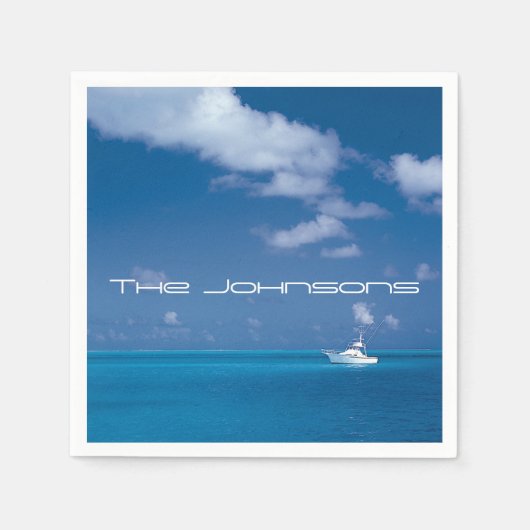 Yachting in Blue Serviette (Vorderseite)