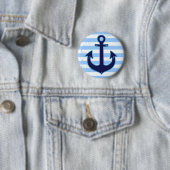 Yachting Striped Navy Anchor Button (Beispiel)