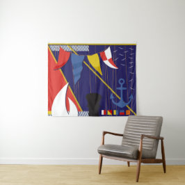 Yachtmauer für die nautische Seeflagge Wandteppich