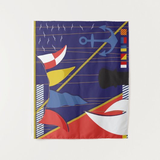 Yachtmauer für die nautische Seeflagge Wandteppich (Vorderseite)