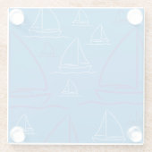 Yachtmuster Glasuntersetzer (Rückseite)