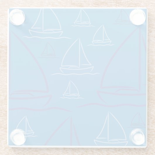 Yachtmuster Glasuntersetzer (Rückseite)