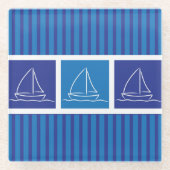 Yachtmuster Glasuntersetzer (Vorderseite)