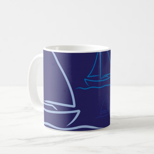 Yachtmuster Kaffeetasse (Vorderseite Links)