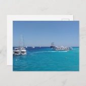 Yachtparkplatz mit Touristen in der Nähe von White Postkarte (Vorne/Hinten)