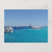 Yachtparkplatz mit Touristen in der Nähe von White Postkarte (Vorderseite)