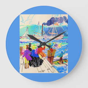 Yachtrennen des 19. Jahrhunderts Große Wanduhr