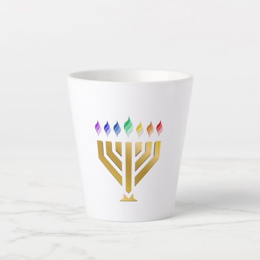Yada Yahowah Menorah Latte Tasse (Vorderseite)