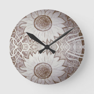 Yaei-Sonnenblume auf Zuhause Runde Wanduhr