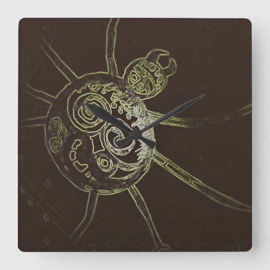 Yaei-Spinne Quadratische Wanduhr (Vorderseite)