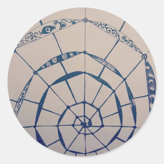 yaei Spinnennetze Kunst  Runder Aufkleber (Vorderseite)