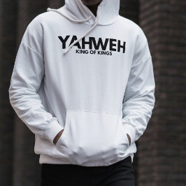 "YAHWEH" Cross White Christlich Minimalistisch Hoo Hoodie