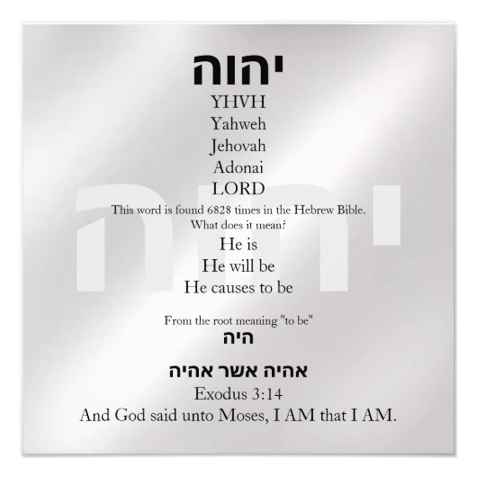 Yahweh Fotodruck (Vorne)