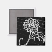 Yaie Black Rose Blume Goth Magnet (Vorderseite/Rückseite)