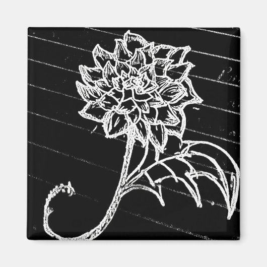 Yaie Black Rose Blume Goth Magnet (Vorne)