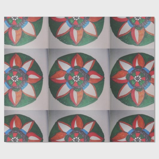 Yaie bunte Mandala Geschenkpapier (Flach)