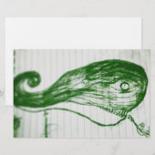 Yaie Grünwal Anime Manga Cartoon zeichnend Briefpapier (Vorne/Hinten)