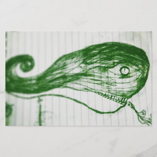 Yaie Grünwal Anime Manga Cartoon zeichnend Briefpapier (Vorderseite)