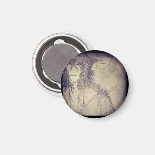 Yaie Hexe 666 Magnet (Vorderseite/Rückseite)