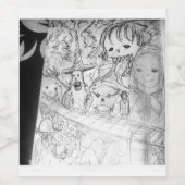 Yaie-Monster-Manga-Anime-Teekanne Weinetikett (Einzelnes Label)