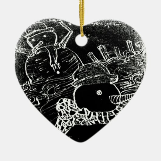 Yaie-Schneewächter Keramik Ornament (Vorne)