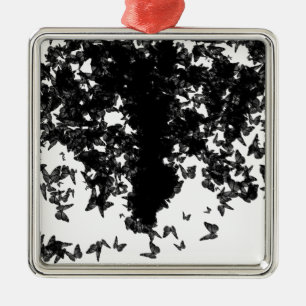 yaie schwarzer Schwalbenschwanz Schmetterling Silbernes Ornament