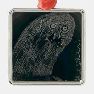 Yaie-Wurm zeichnend und Ihr Soul wird dunkel Silbernes Ornament