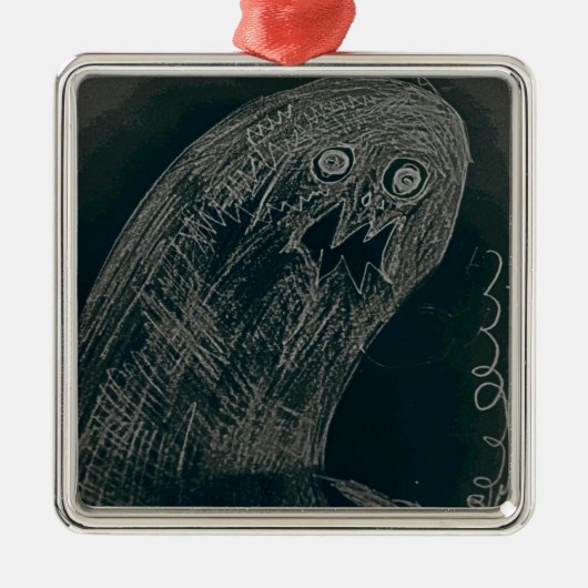 Yaie-Wurm zeichnend und Ihr Soul wird dunkel Silbernes Ornament (Vorne)