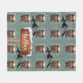 Yak Black Mountain Print Fleecedecke (Vorderseite (Horizontal))