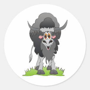 Yak Black Runder Aufkleber