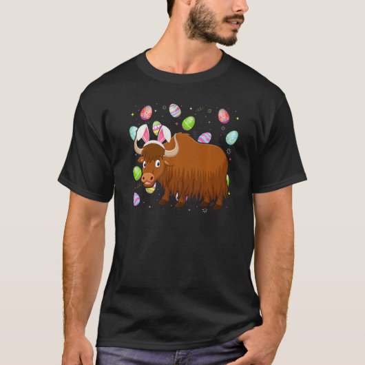 Yak Bunny Easter Egg Funny Yak Easter Sunday T-Shirt (Vorderseite)